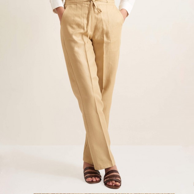 FableStreet Bottoms Pants and Trousers  Buy FableStreet Linen Wide Leg  Trousers  Pale Beige Online  Nykaa Fashion