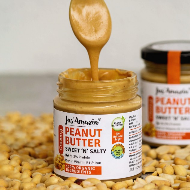 Sweet 'N' Salty Creamy Organic Peanut Butter - 200 grams