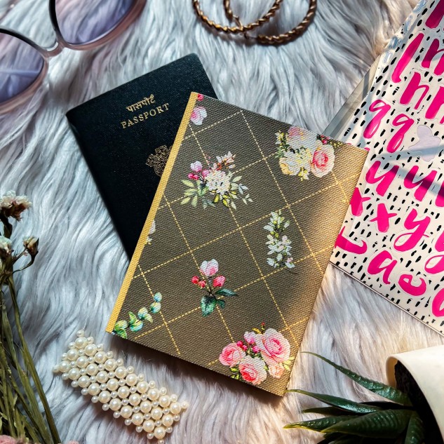 Buy Cotton Canvas Vintage Floral Passport Cover - Pastel Dark Green, Floral  Print Online at the Best Price in India - Loopify