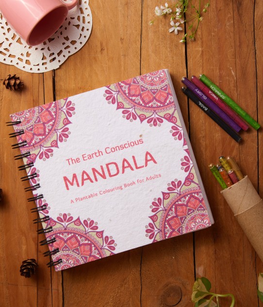 Seed Paper Mandala Coloring Set Book - Adult