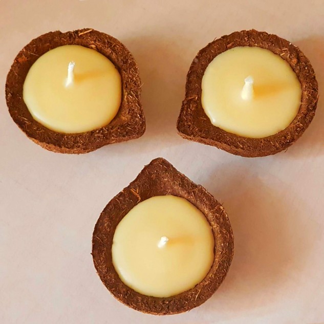 Five Element Diya with Pure Cow Ghee - Set of 12