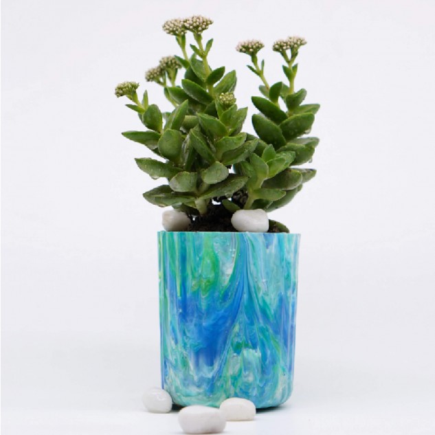 Recycled Plastic Eco Pots - Aquamarine