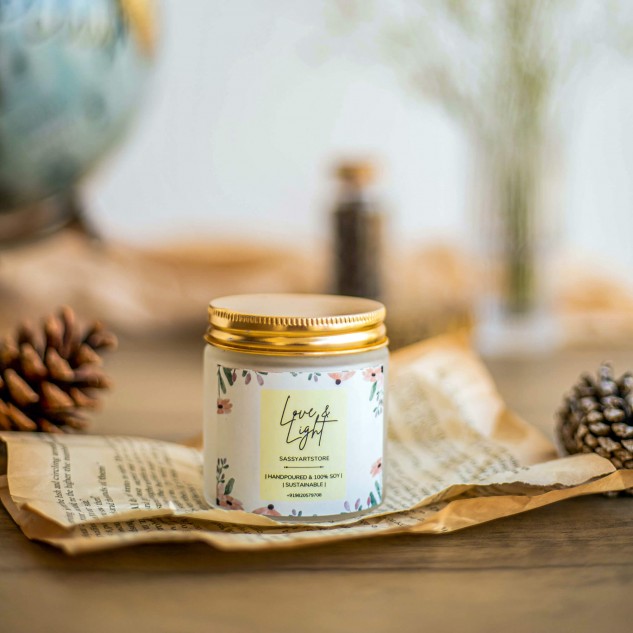 Love & Light Soy Wax Aroma Jar Candle - Cappucino, 85 grams