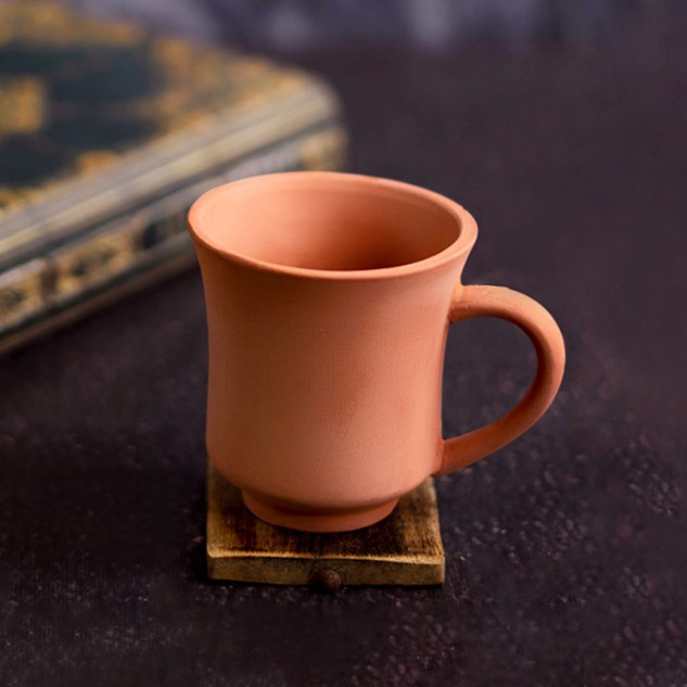 Handcrafted Terracotta Chaayn ki Chuski Cups - Set of 2, 350ml