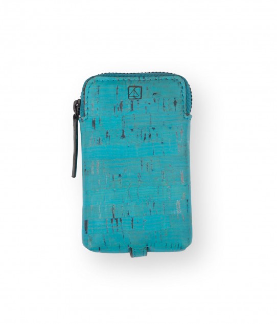 Laya Key Case, Made from Cork - Turquoise