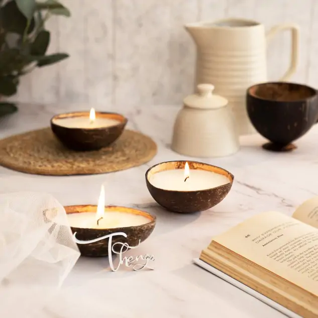 Coconut Shell Candle - Set of 2