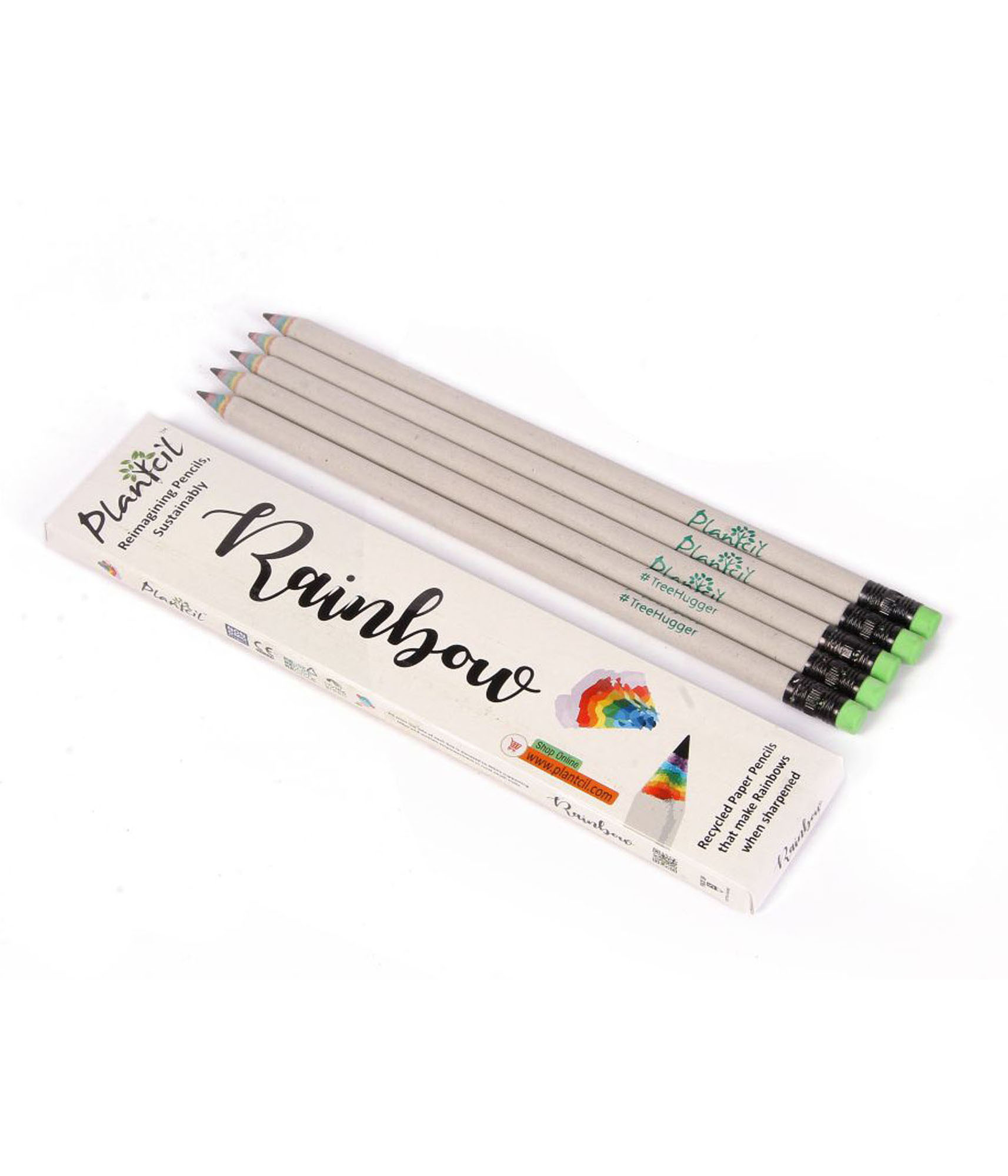 12pcs Rainbow Recycled Paper Pencil Pre-sharpened Rainbow Paper Pencil for  Home